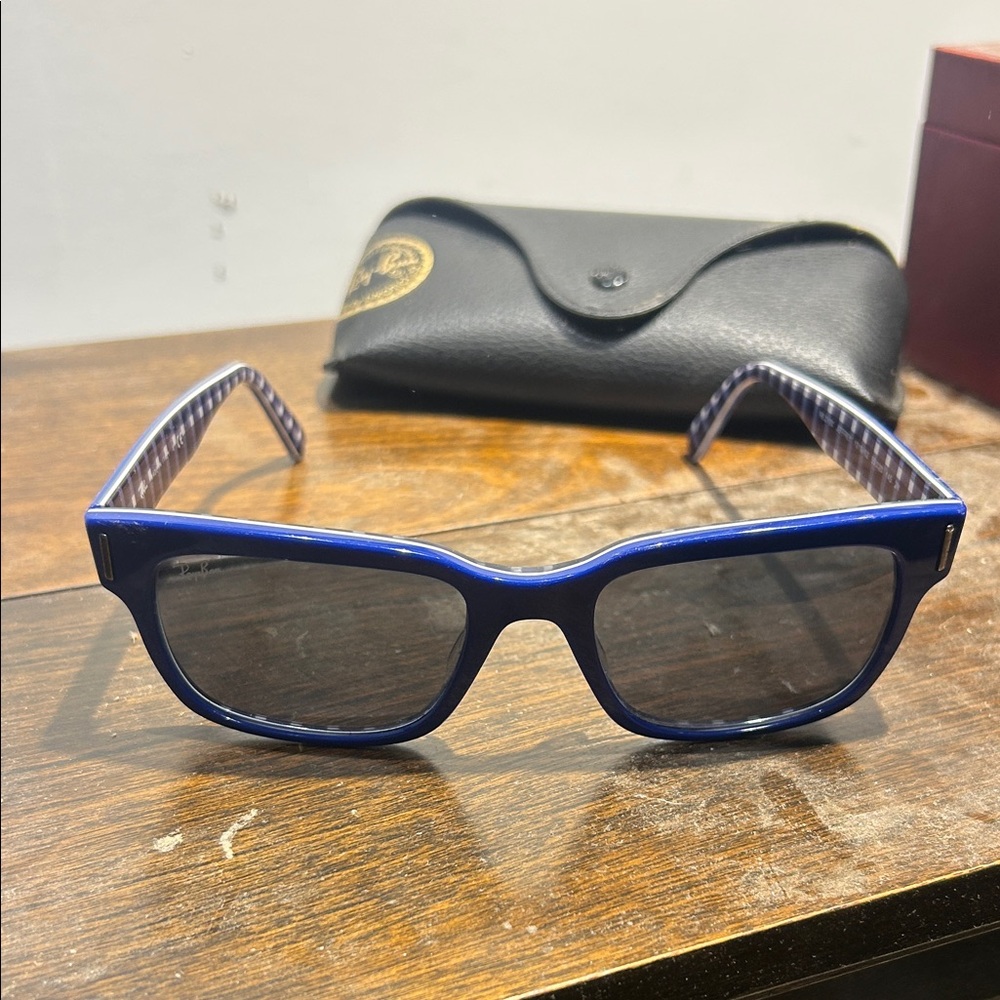 Authentic Ray-Ban Jeffrey Retro style blue sunglasses